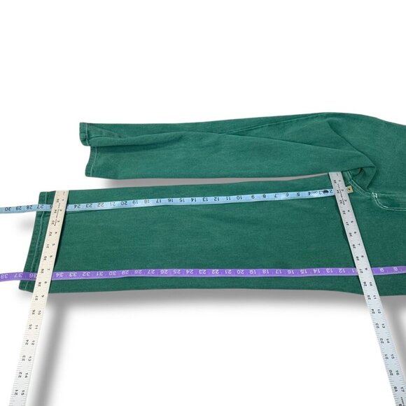 RSQ Jeans Womens Sz XS Green W/White Stitch High-Waisted Straight Wide-Leg Pants - Picture 8 of 9